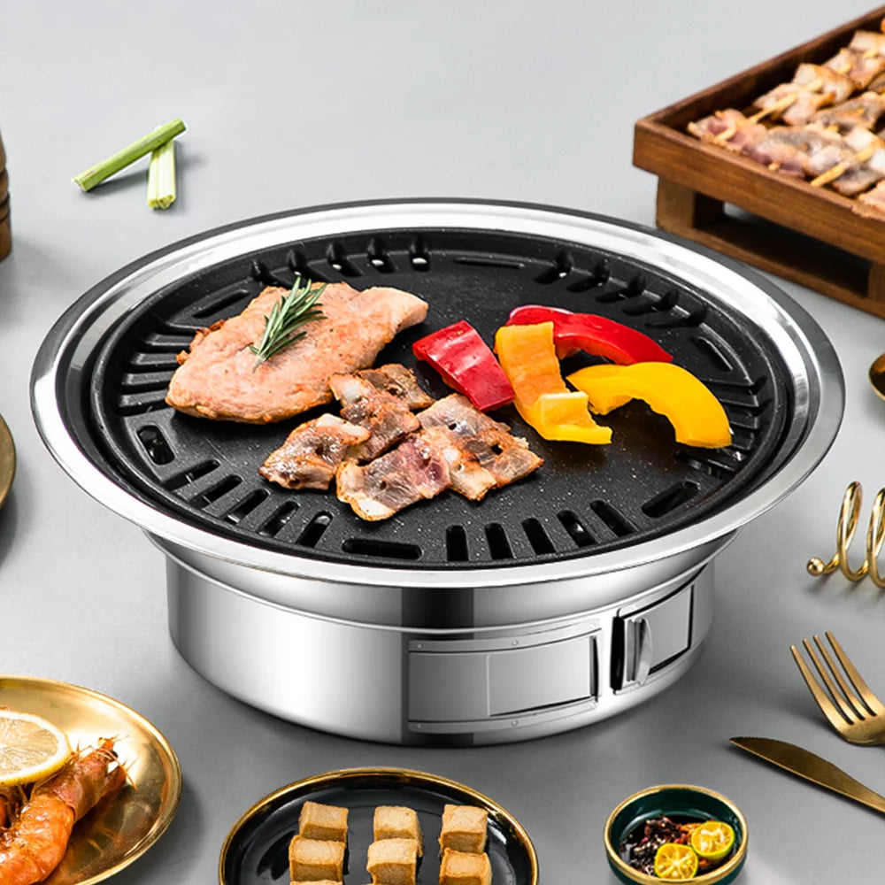 Charcoal Grill Non-stick Portable Stainless Steel BBQ F387171