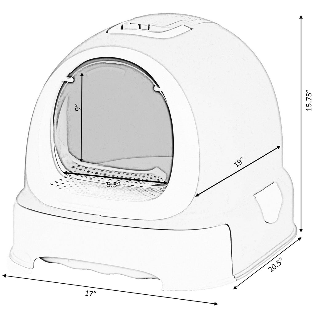 Fully Enclosed Hooded Litter Pan with Front Entry, Cat Litter Scoop Included G915741