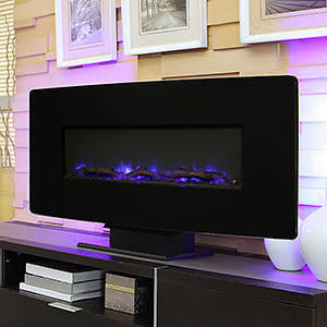 Black Glass Wall Mount Fireplace K724366