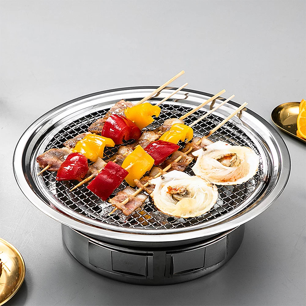 Charcoal Grill Non-stick Portable Stainless Steel BBQ F387171