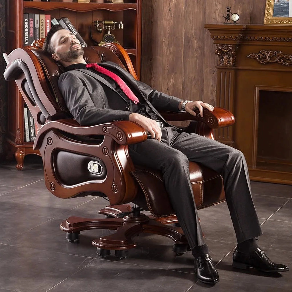 Foldable Swivel Leather Lounge Recliner W299