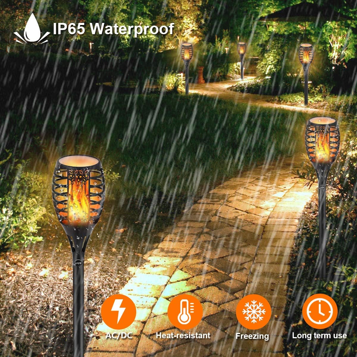 6 Pack Low Voltage LED Landscape Torch Lights D378