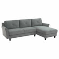 Dark Gray Fabric Sectional Sofa with Curved Arms G73787