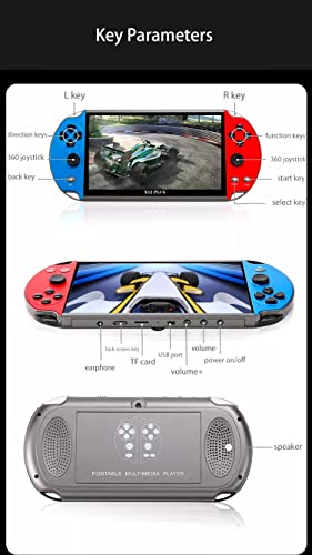 16GB Retro Handheld Games Player 7 Inch Video Game Console K60377