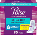 Ultra Thin Incontinence & Postpartum Pads with Wings, 4 Drop Moderate Absorbency, Regular Length, 90 Count N241707