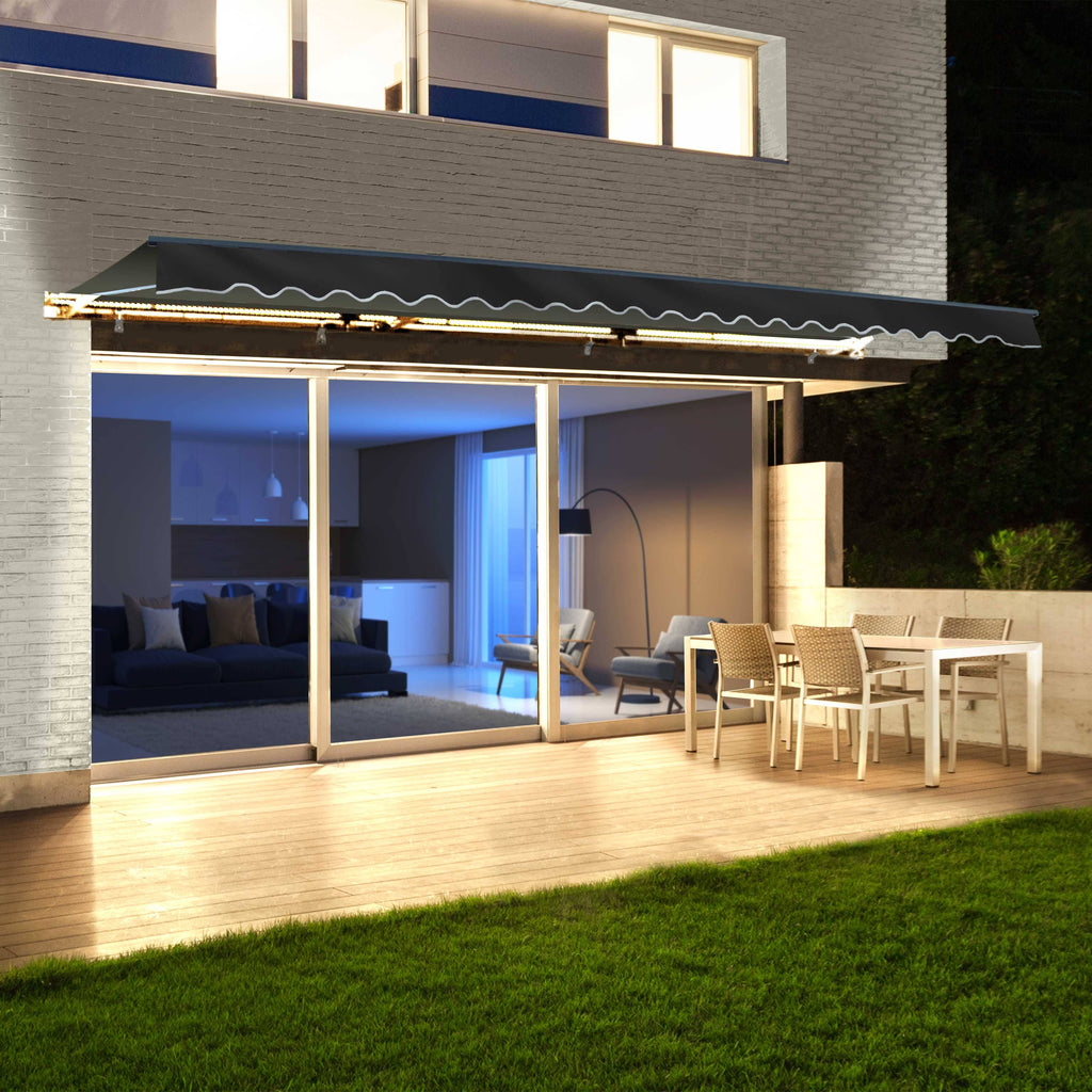 Motorized Retractable Awning Black Y83559