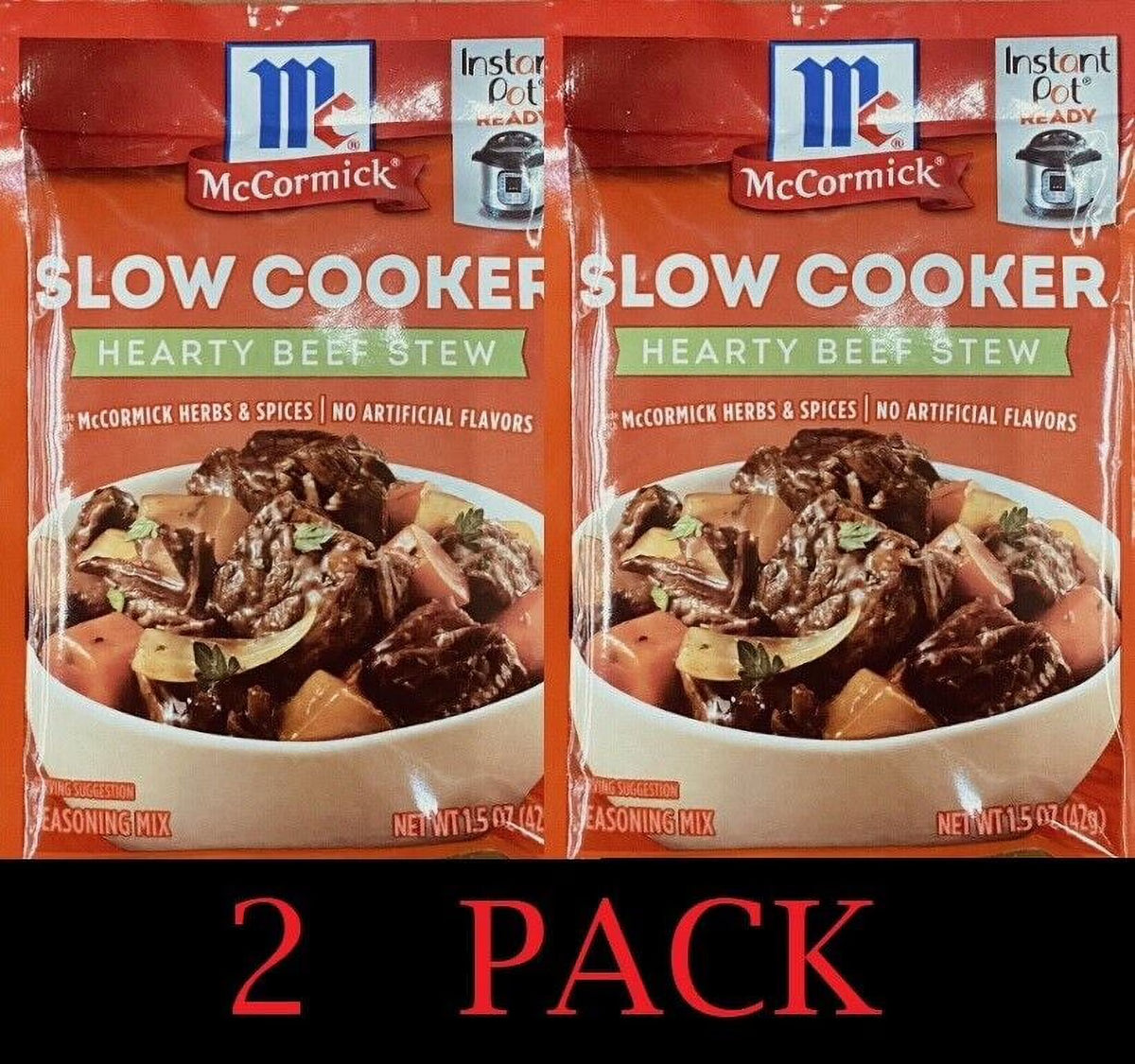 2 Pc McCormick Slow Cooker Hearty Beef Stew Seasoning Mix 1.5 oz R74316