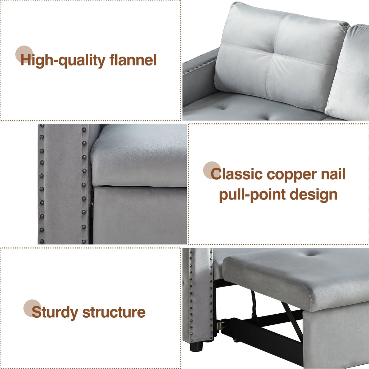 King Size L Shaped Sofa Bed with Storage H448