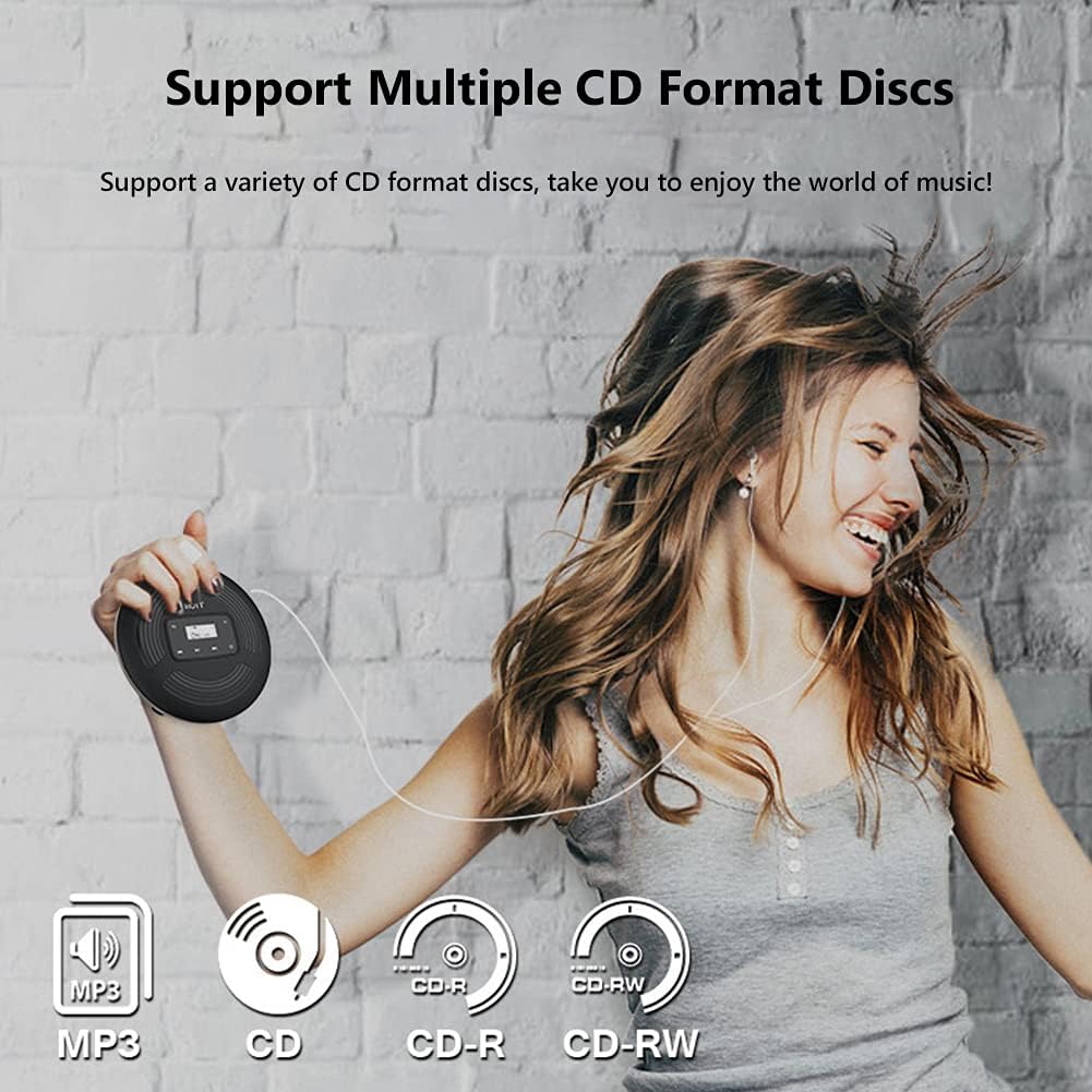 Portable CD Player with Bluetooth 5.0 and FM Transmitter C96884