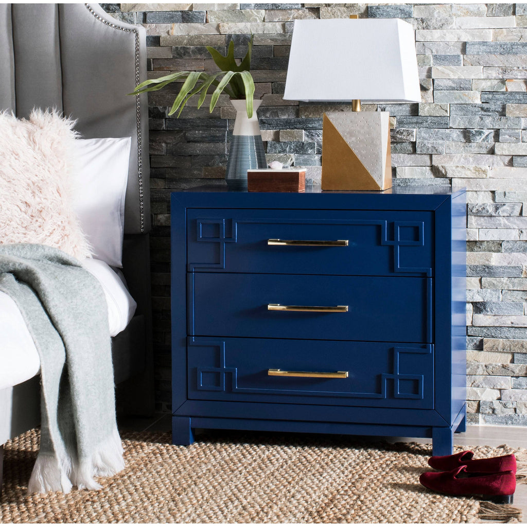 Blue/Gold 3 Drawer Chest L9362
