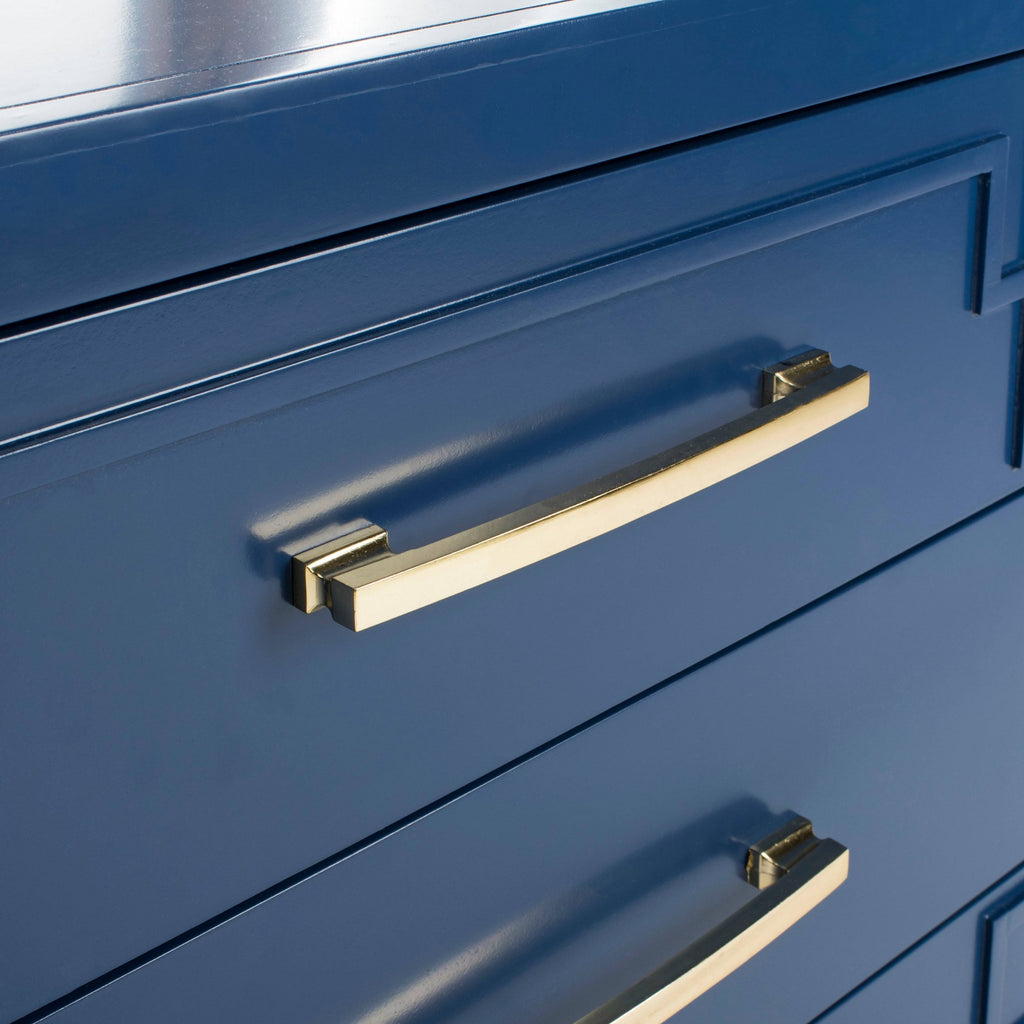 Blue/Gold 3 Drawer Chest L9362