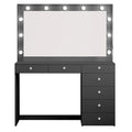 Black Makeup Vanity Table with Crystal Knobs L45155
