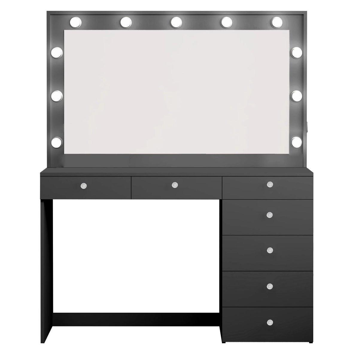 Black Makeup Vanity Table with Crystal Knobs L45155