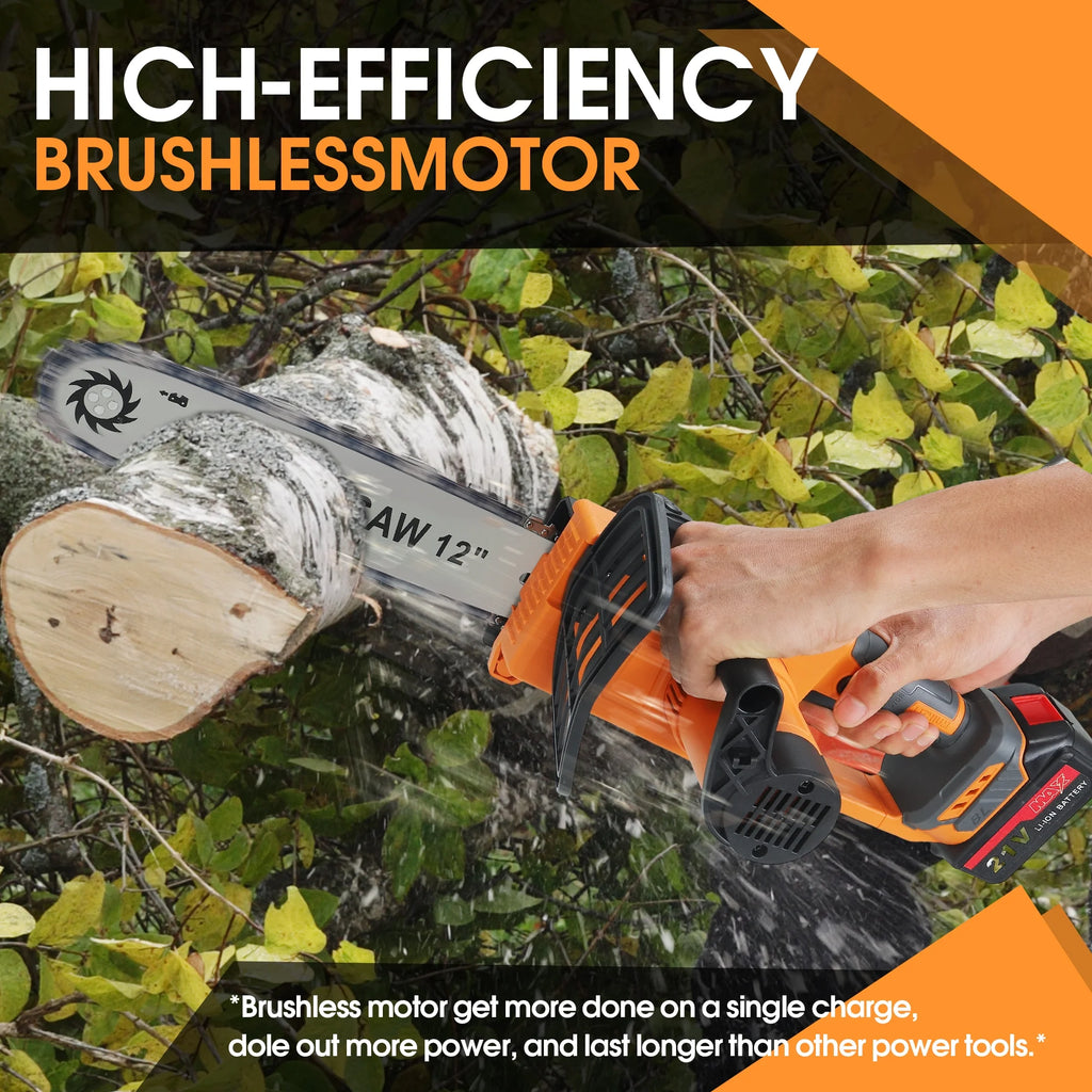 12 inch Cordless Electric Chainsaw with 2 Battery Q635323