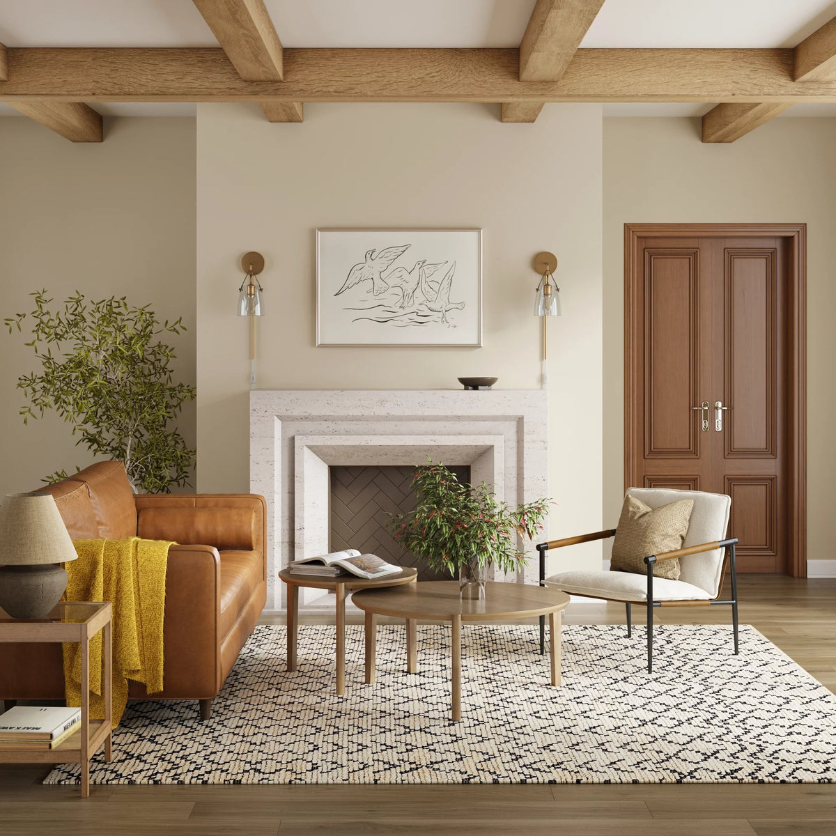 Boucle Accent Chair with Metal Frame U407477