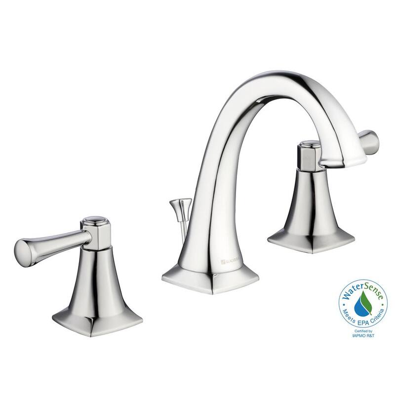 8 in. Widespread Double-Handle High-Arc Bathroom Faucet Polished Chrome T787
