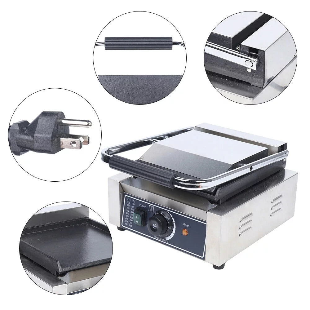 1.8KW Single Panini Press Sandwich Maker J522