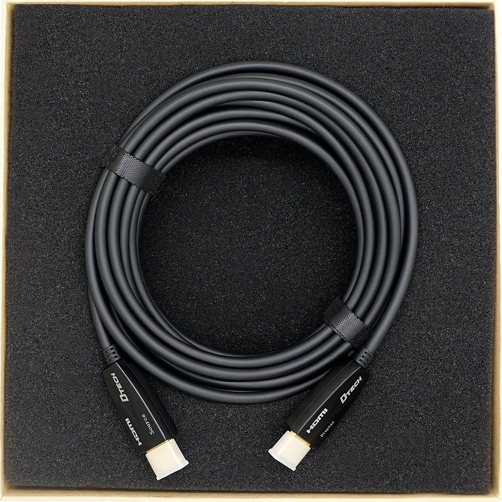 25 Feet Fiber Optic HDMI Cable 4K 60Hz 18Gbps HDR in-Wall Rated Black Pack of 2 S7035