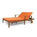 Double Chaise Lounge with Orange Cushions D759