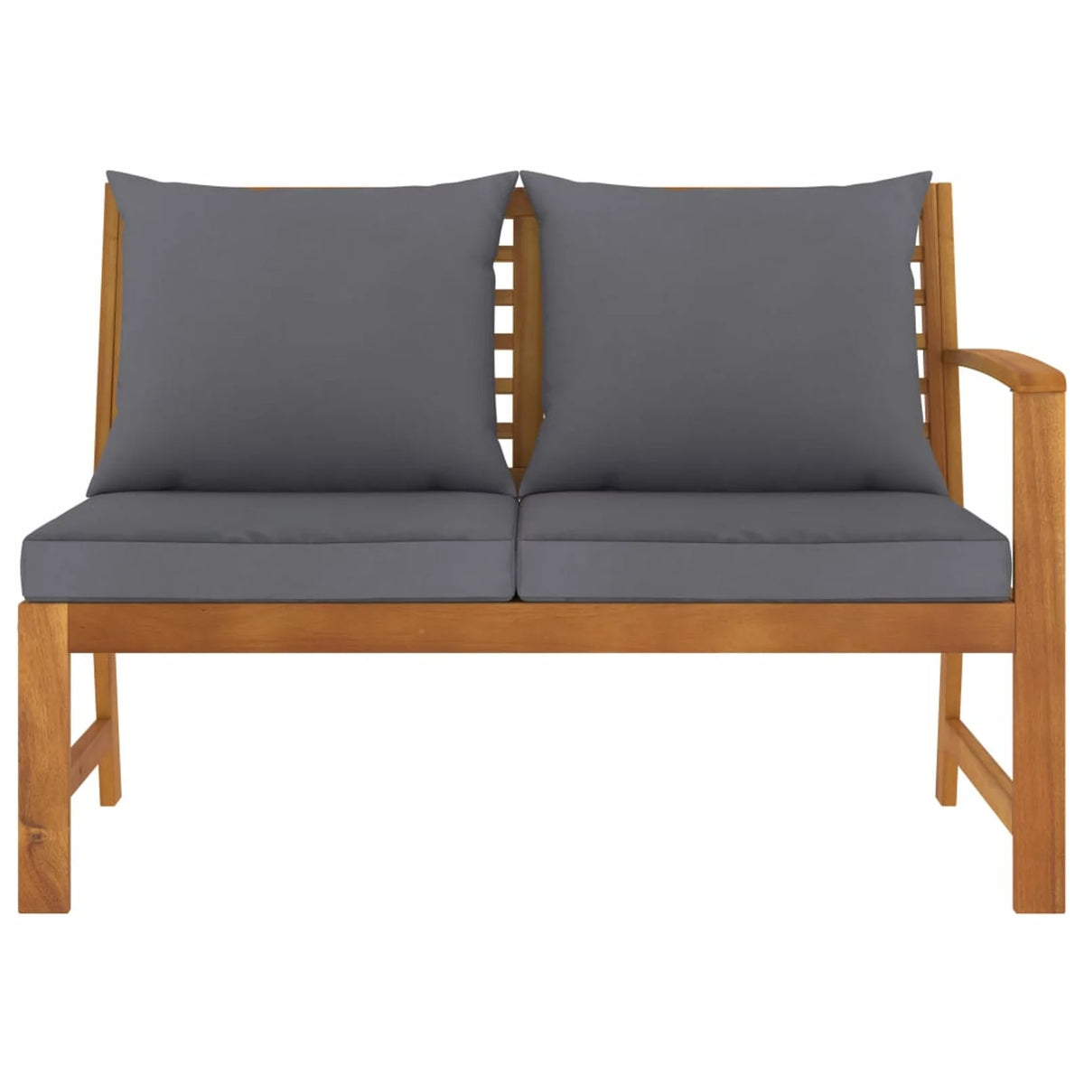 Dark Gray Cushion Solid Acacia Wood Garden Bench I855