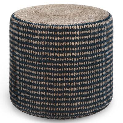 18x22 Wide Round Striped Pouf Ottoman H5858