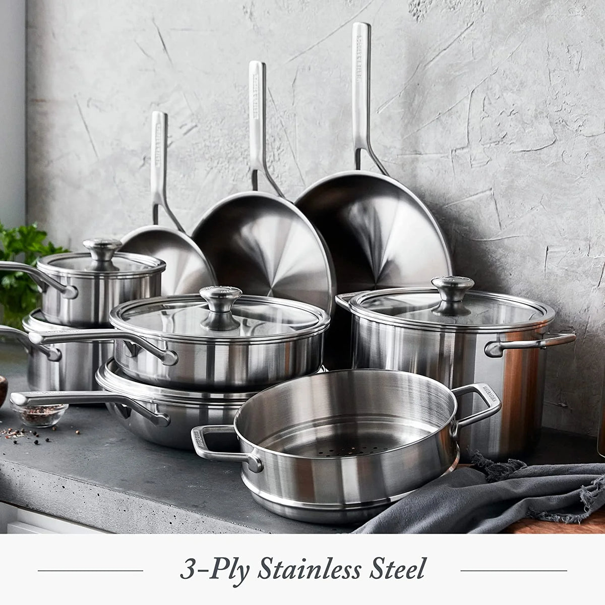 14 Piece Stainless Steel Cookware Set S172