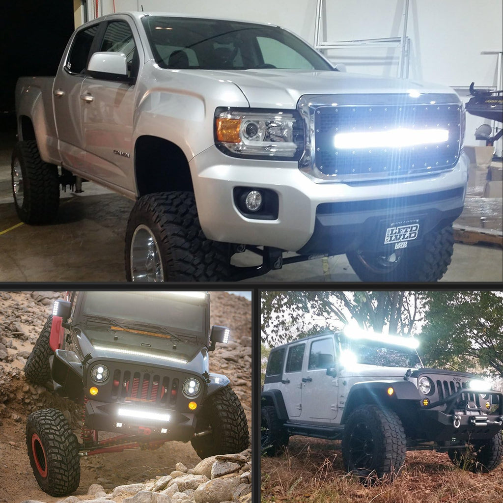 32Inch 378W Triple Row LED Light Bar Flood Spot Combo Pack of 2 I3999