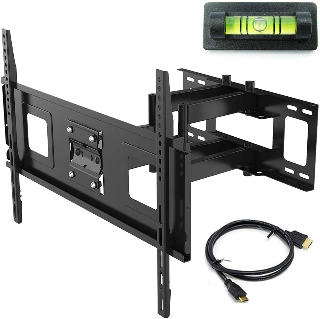 32-70 Inch Articulating Full Motion Swivel Tilt TV Wall Mount Bracket 18 Inches Arm Max VESA 600x400mm 132 lbs with 10ft HDMI Cable Pack of 2 Q75626