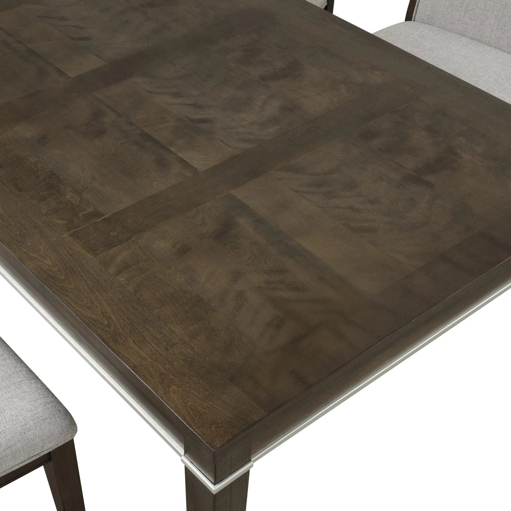 Gray Wood Dining Room Set Table with 4 Side Chairs X816